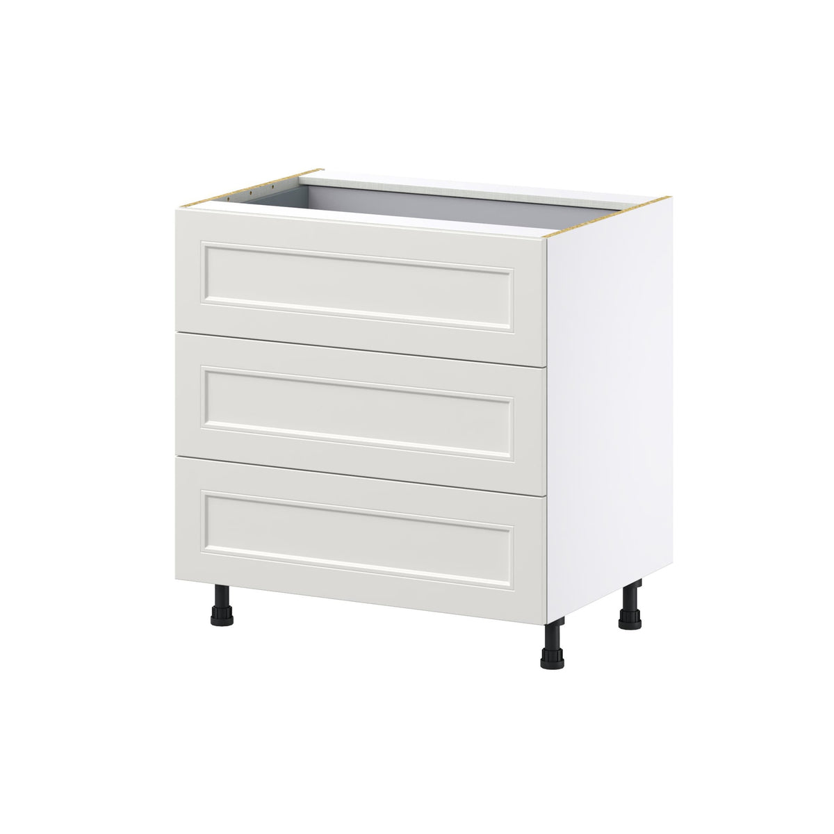Hugo&Borg Belcourt 33-in W x 34.5-in H x 24-in D Gray Painted 4-Drawer Base Fully Assembled Cabinet (Recessed Panel Style)