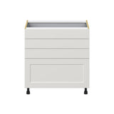 Hugo&Borg Belcourt 33-in W x 34.5-in H x 24-in D Gray Painted 4-Drawer Base Fully Assembled Cabinet (Recessed Panel Style)