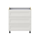 Hugo&Borg Belcourt 33-in W x 34.5-in H x 24-in D Gray Painted 4-Drawer Base Fully Assembled Cabinet (Recessed Panel Style)