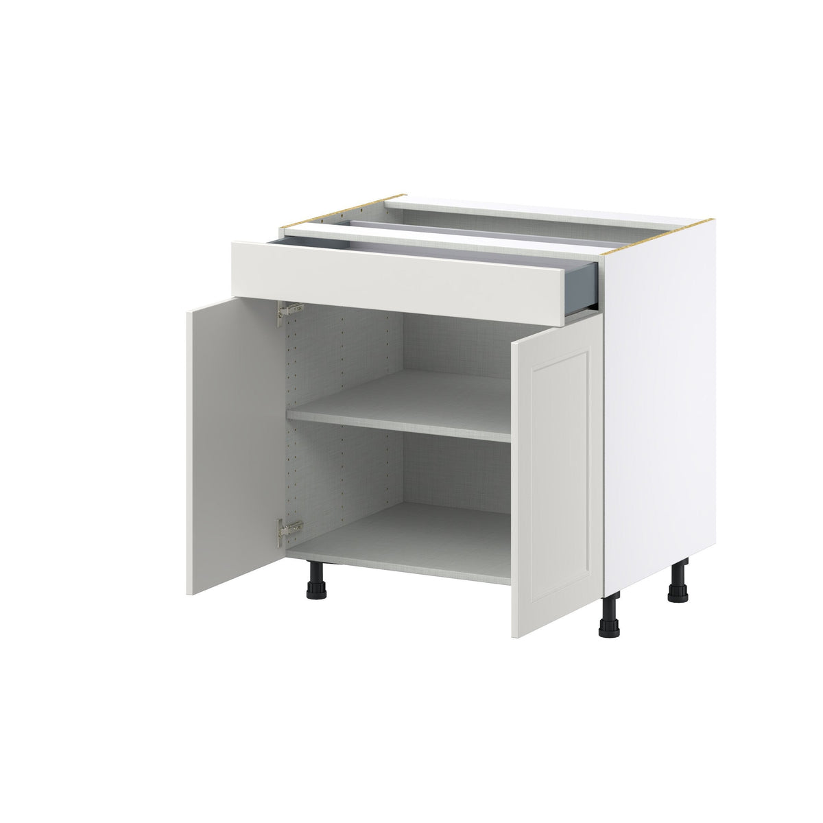 Hugo&Borg Belcourt 33-in W x 34.5-in H x 24-in D Gray Painted 1-Drawer Base Fully Assembled Cabinet (Recessed Panel Shaker Style)
