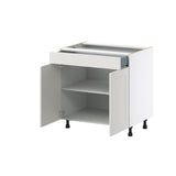 Hugo&Borg Belcourt 33-in W x 34.5-in H x 24-in D Gray Painted 1-Drawer Base Fully Assembled Cabinet (Recessed Panel Shaker Style)