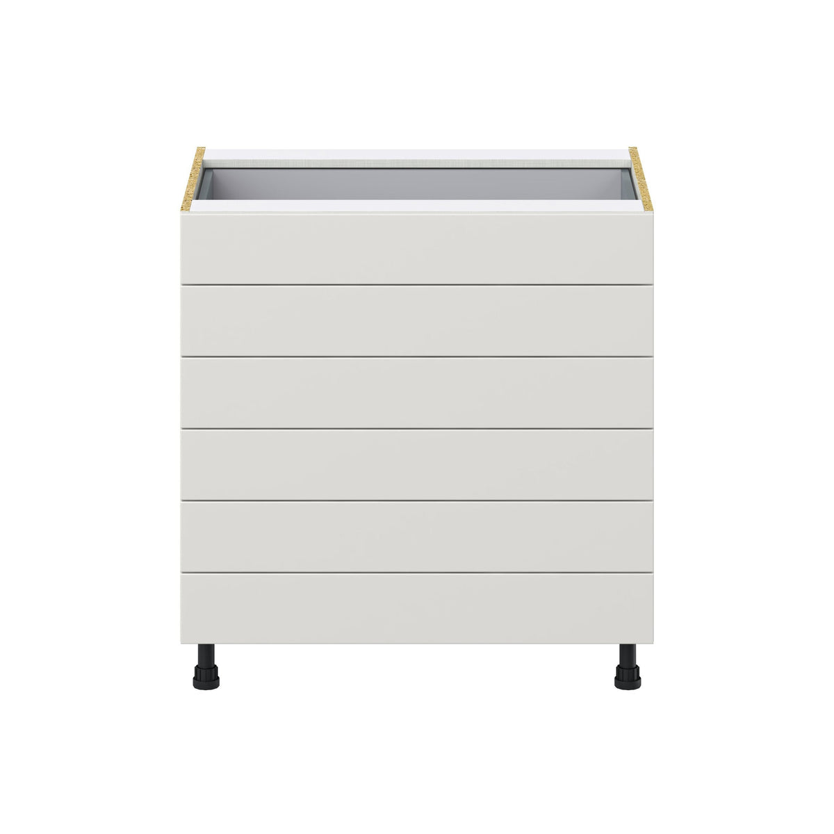 Hugo&Borg Belcourt 33-in W x 34.5-in H x 24-in D Gray Painted 6-Drawer Base Fully Assembled Cabinet (Recessed Panel Style)