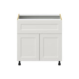 Hugo&Borg Belcourt 33-in W x 34.5-in H x 25-in D Gray Painted 1-Drawer Base Fully Assembled Cabinet (Recessed Panel Shaker Style)