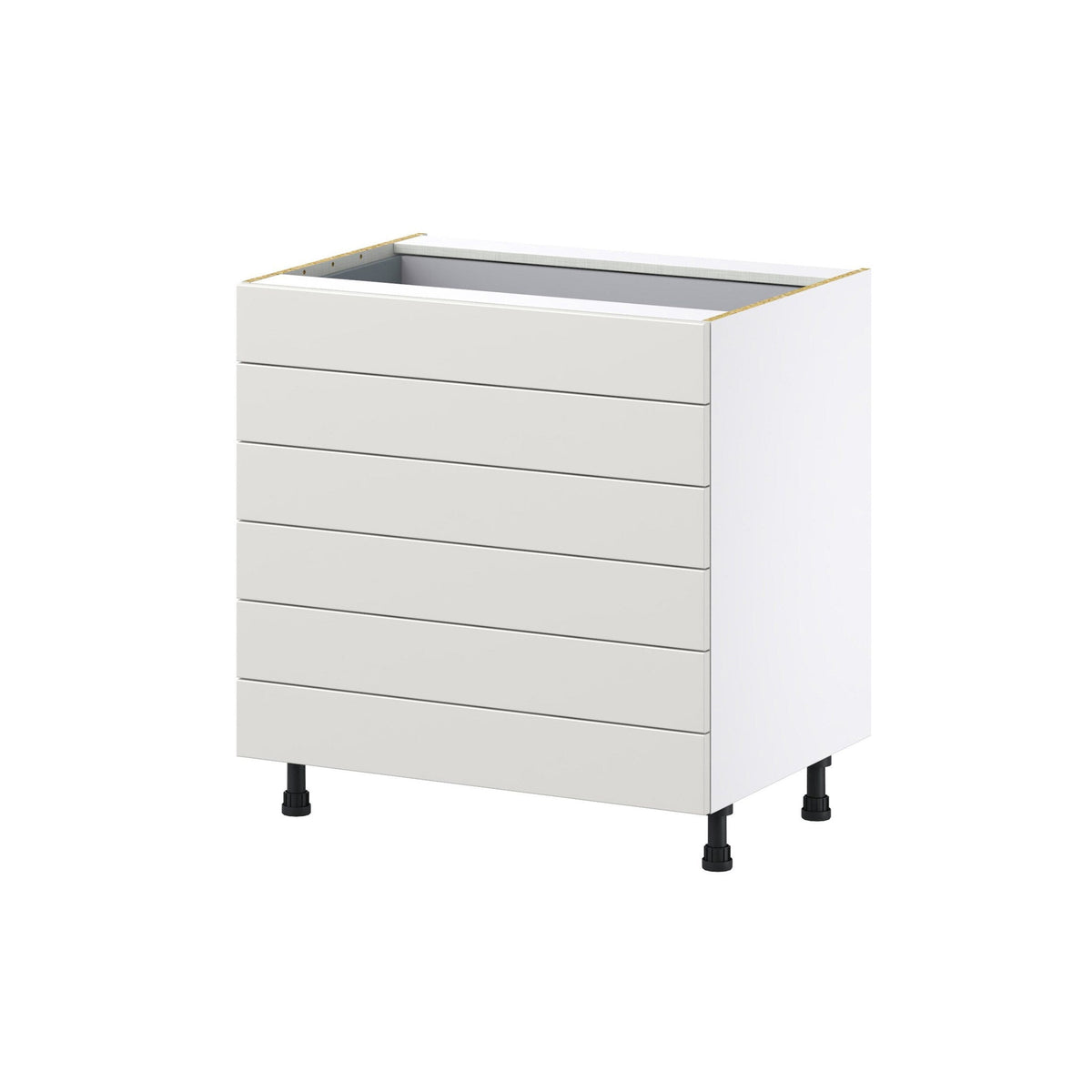 Hugo&Borg Belcourt 33-in W x 34.5-in H x 24-in D Gray Painted 6-Drawer Base Fully Assembled Cabinet (Recessed Panel Style)