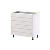 Hugo&Borg Belcourt 33-in W x 34.5-in H x 24-in D Gray Painted 6-Drawer Base Fully Assembled Cabinet (Recessed Panel Style)