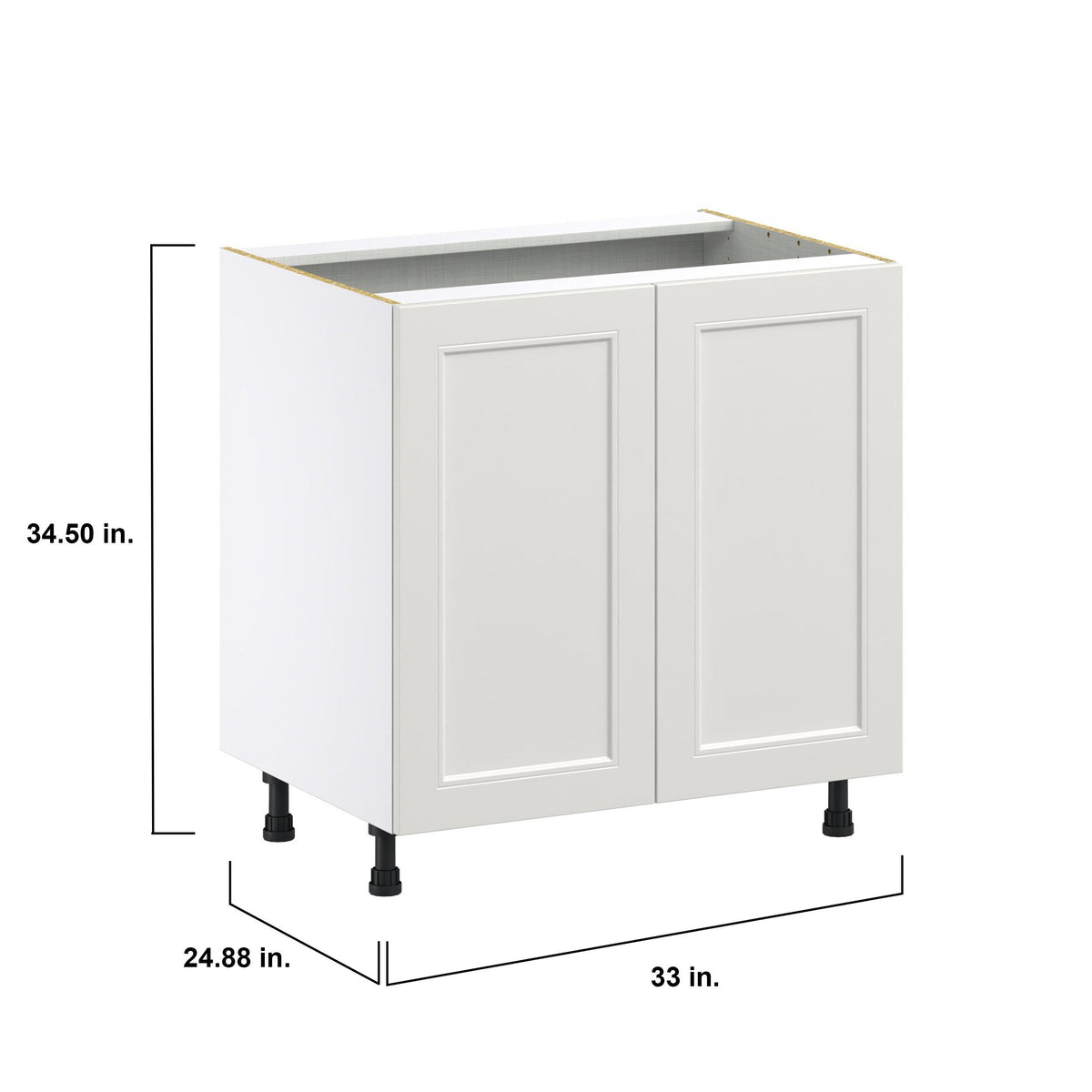 Hugo&Borg Belcourt 33-in W x 34.5-in H x 24-in D Gray Painted Base Fully Assembled Cabinet (Recessed Panel Shaker Door Style)
