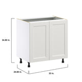 Hugo&Borg Belcourt 33-in W x 34.5-in H x 24-in D Gray Painted Base Fully Assembled Cabinet (Recessed Panel Shaker Door Style)