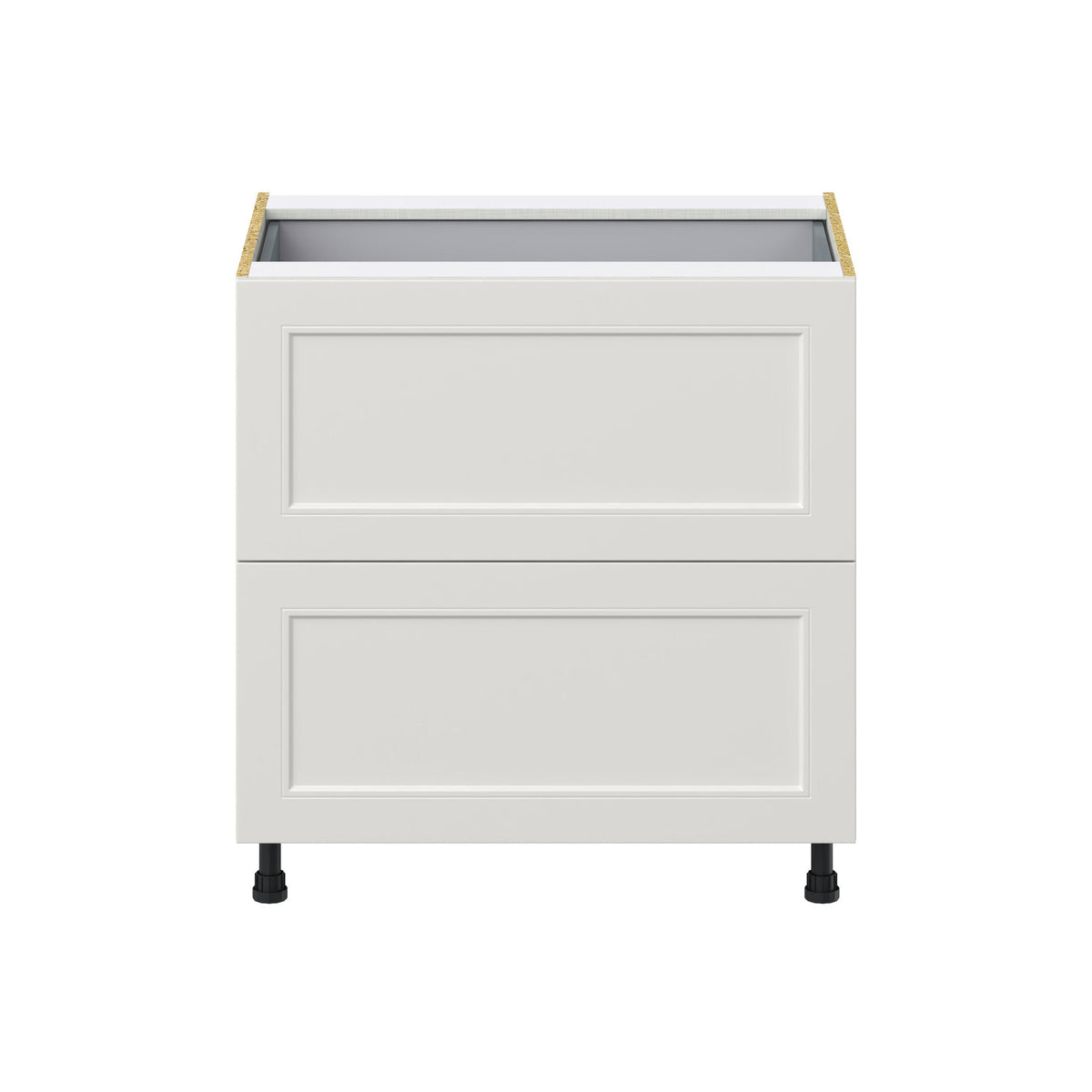 Hugo&Borg Belcourt 33-in W x 34.5-in H x 24-in D Gray Painted 3-Drawer Base Fully Assembled Cabinet (Recessed Panel Style)