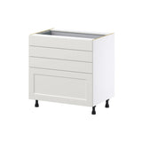Hugo&Borg Belcourt 33-in W x 34.5-in H x 24-in D Gray Painted 4-Drawer Base Fully Assembled Cabinet (Recessed Panel Style)