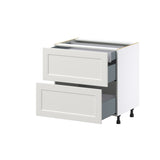 Hugo&Borg Belcourt 33-in W x 34.5-in H x 24-in D Gray Painted 3-Drawer Base Fully Assembled Cabinet (Recessed Panel Style)
