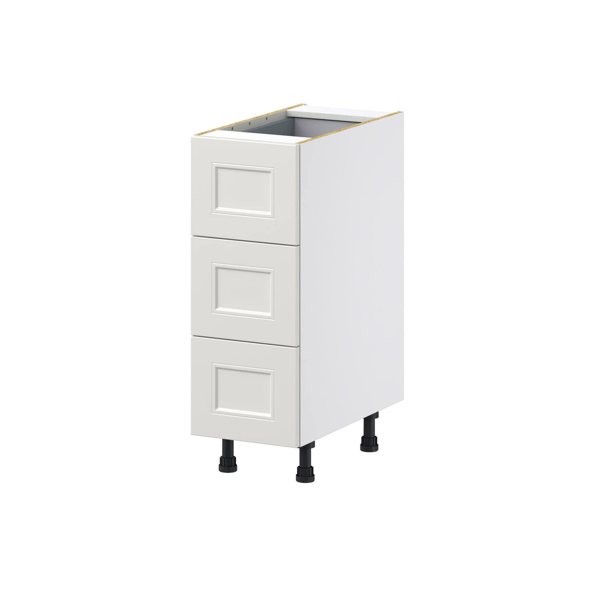 Hugo&Borg Belcourt 12-in W x 34.5-in H x 24-in D Gray Painted 4-Drawer Base Fully Assembled Cabinet (Recessed Panel Style)