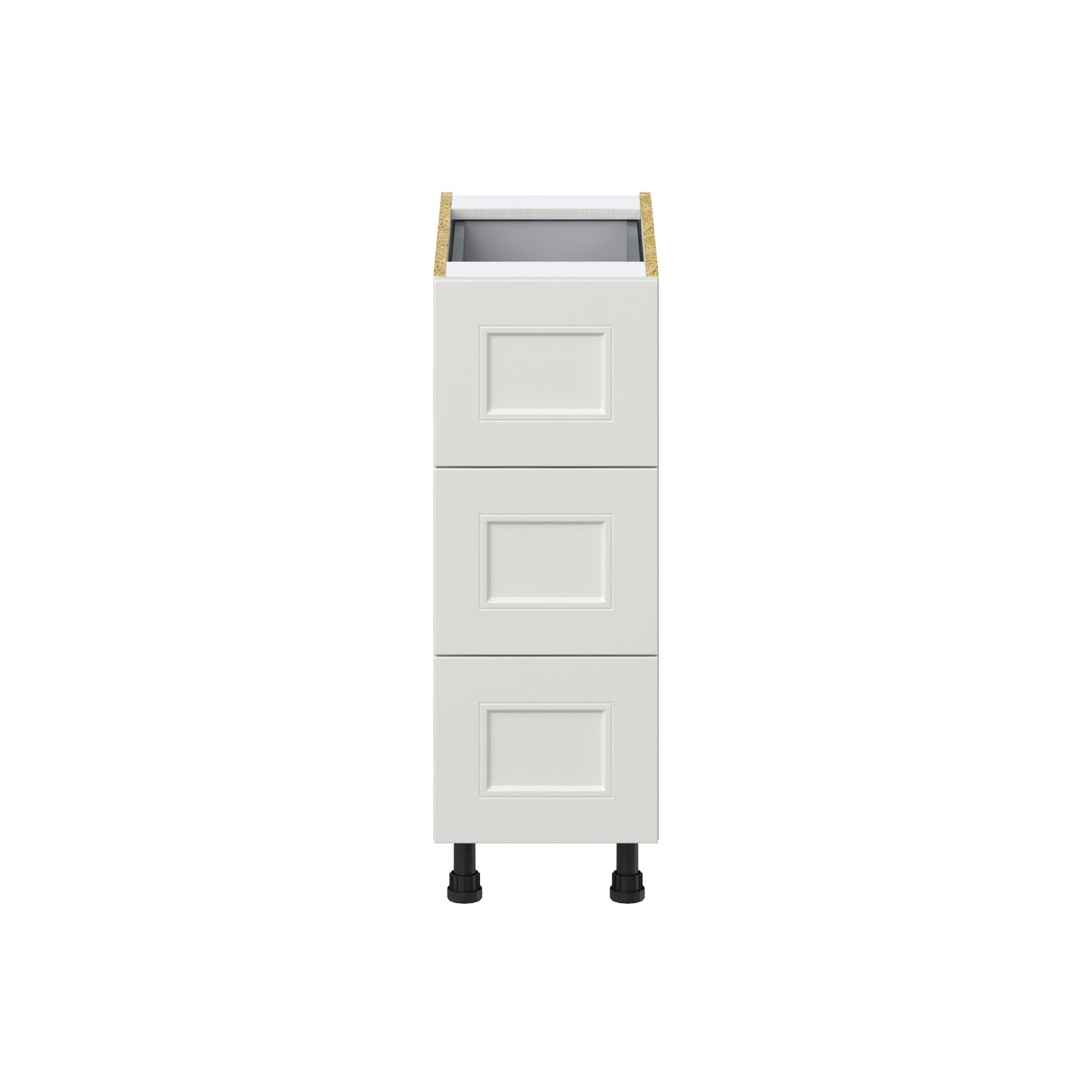 Hugo&Borg Belcourt 12-in W x 34.5-in H x 24-in D Gray Painted 4-Drawer Base Fully Assembled Cabinet (Recessed Panel Style)