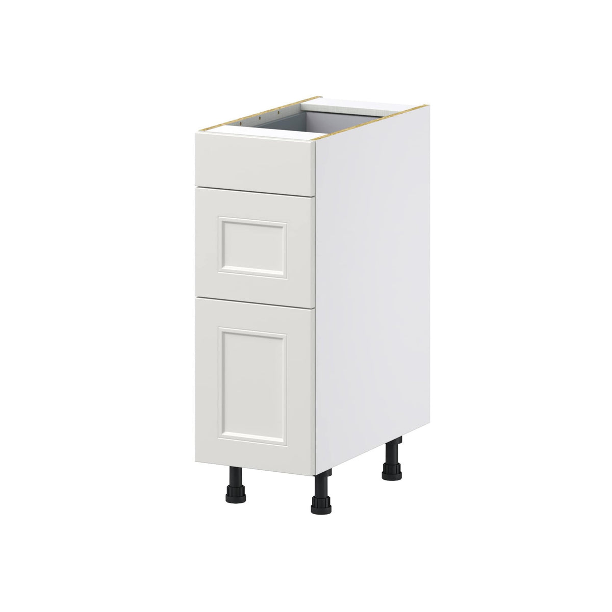 Hugo&Borg Belcourt 12-in W x 34.5-in H x 24-in D Gray Painted 3-Drawer Base Fully Assembled Cabinet (Recessed Panel Style)