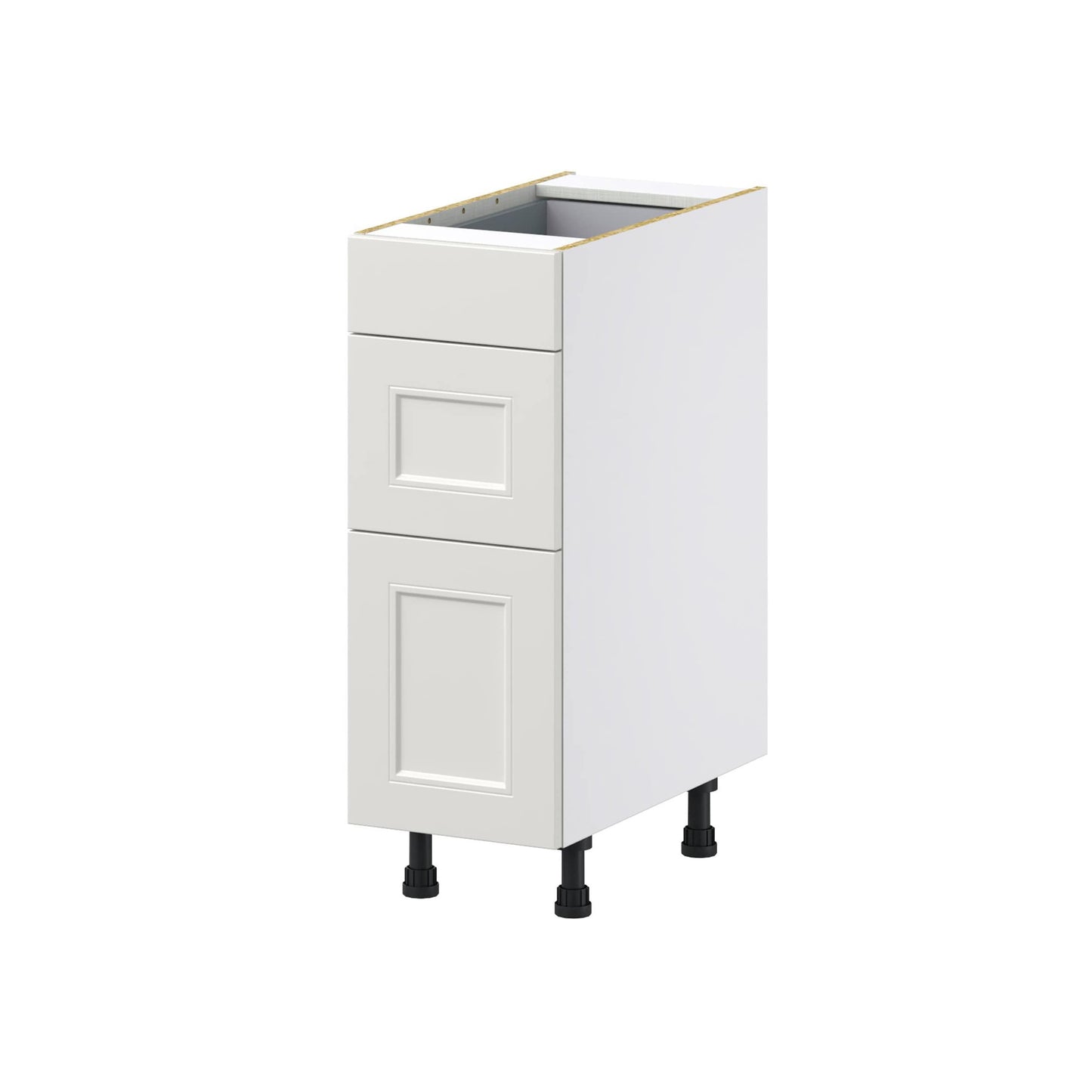 Hugo&Borg Belcourt 12-in W x 34.5-in H x 24-in D Gray Painted 3-Drawer Base Fully Assembled Cabinet (Recessed Panel Style)