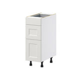 Hugo&Borg Belcourt 12-in W x 34.5-in H x 24-in D Gray Painted 3-Drawer Base Fully Assembled Cabinet (Recessed Panel Style)
