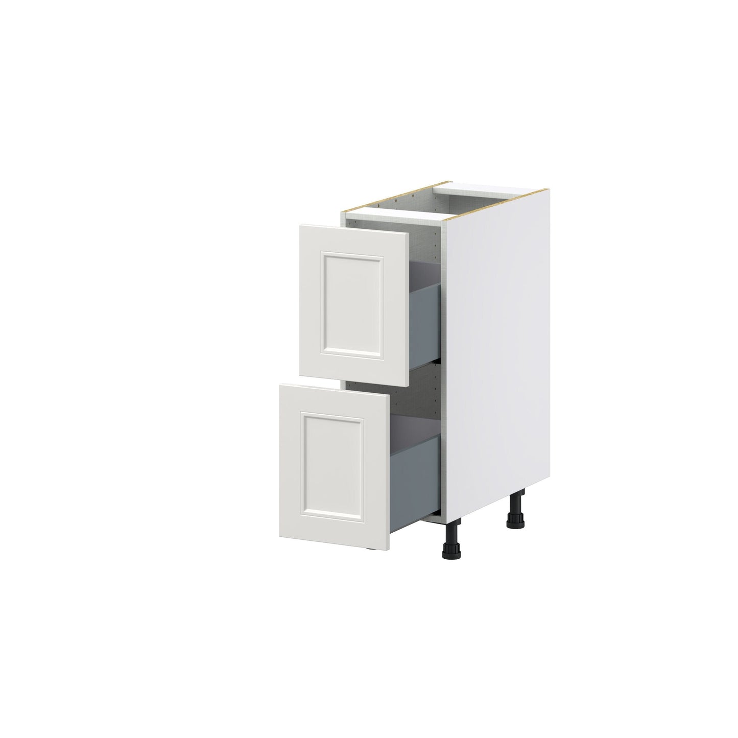 Hugo&Borg Belcourt 12-in W x 34.5-in H x 24-in D Gray Painted 2-Drawer Base Fully Assembled Cabinet (Recessed Panel Style)