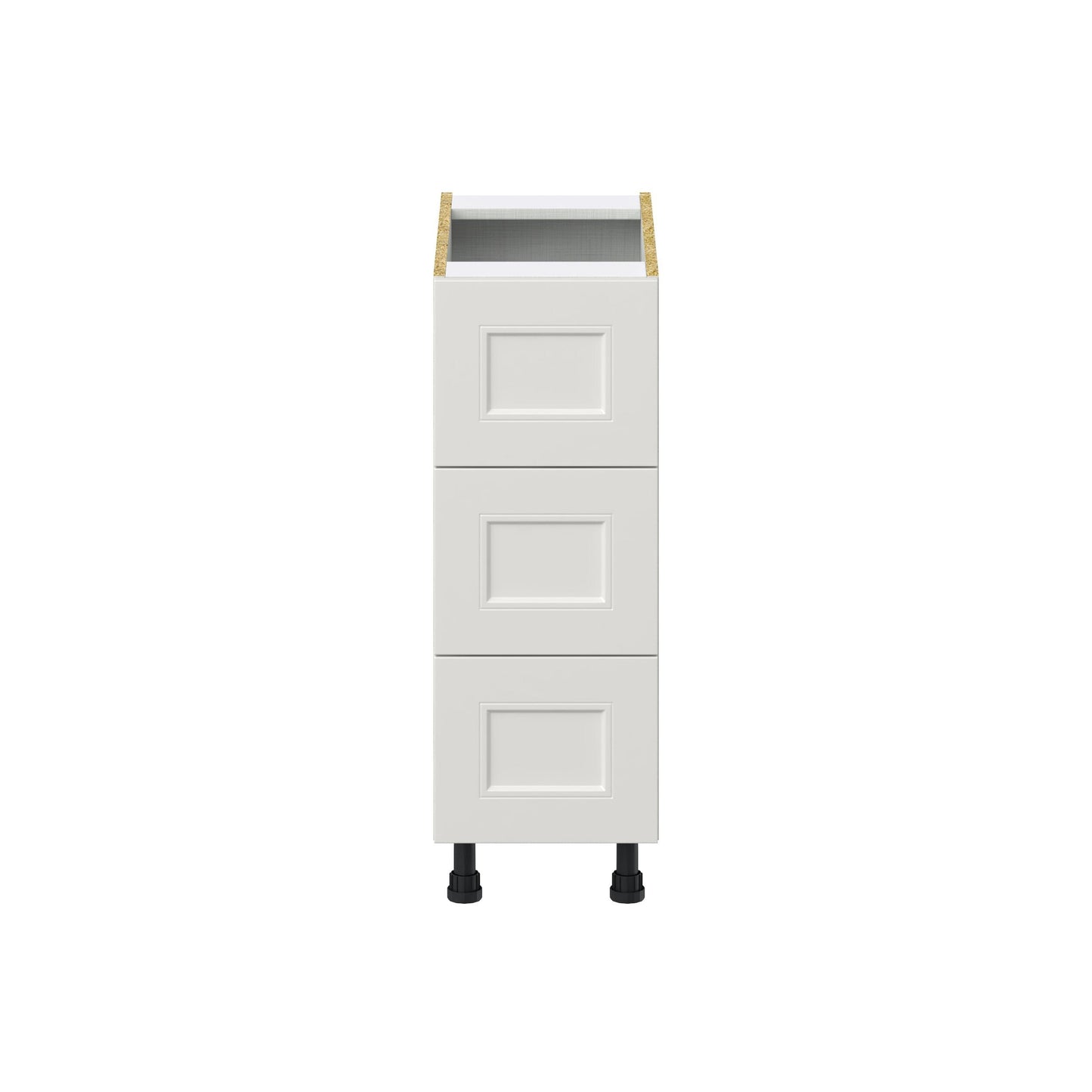 Hugo&Borg Belcourt 12-in W x 34.5-in H x 24-in D Gray Painted 3-Drawer Base Fully Assembled Cabinet (Recessed Panel Style)