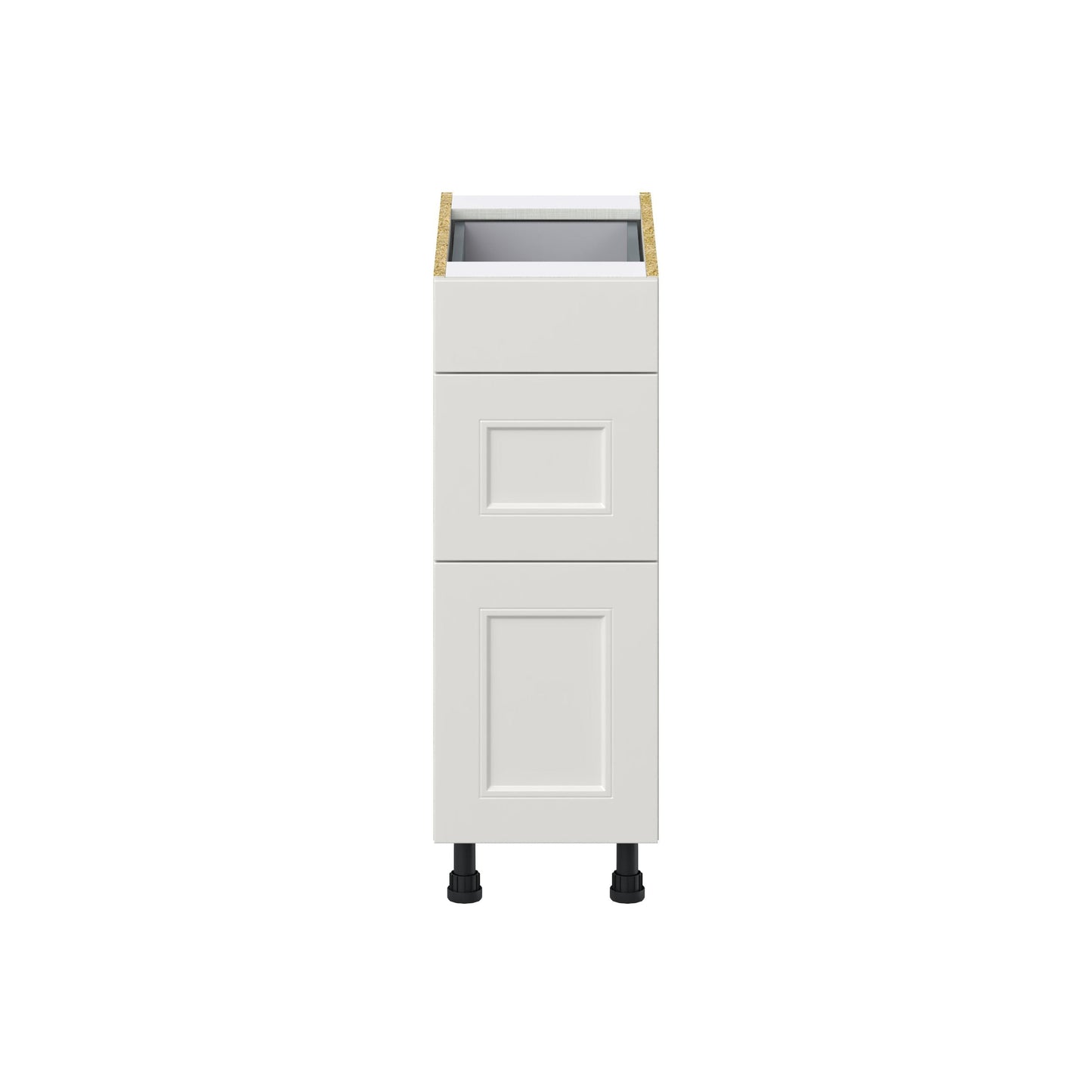 Hugo&Borg Belcourt 12-in W x 34.5-in H x 24-in D Gray Painted 3-Drawer Base Fully Assembled Cabinet (Recessed Panel Style)