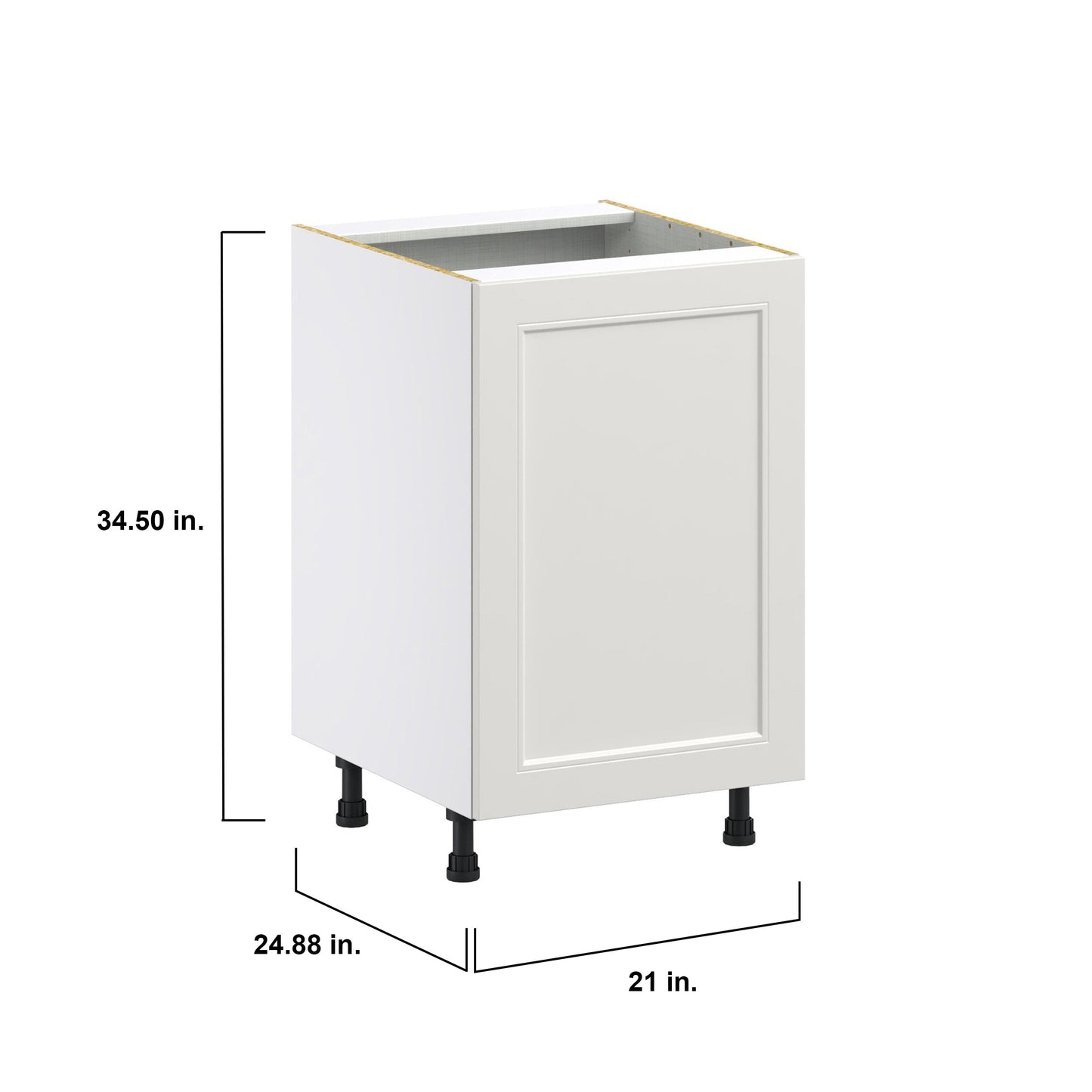 Hugo&Borg Belcourt 21-in W x 34.5-in H x 24-in D Gray Painted 3-Drawers Base Fully Assembled Cabinet (Recessed Panel Shaker Style)