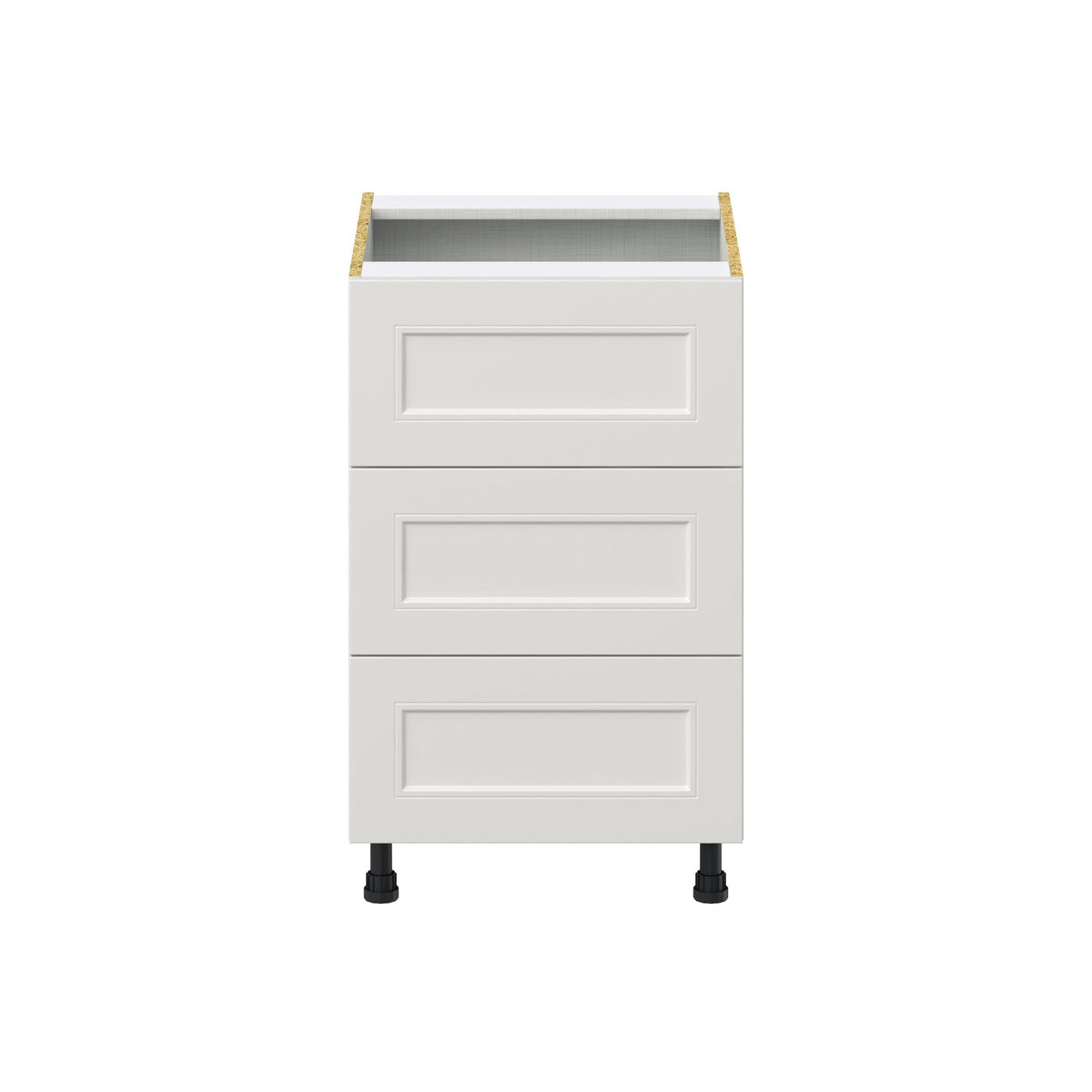 Hugo&Borg Belcourt 21-in W x 34.5-in H x 24-in D Gray Painted 3-Drawer Base Fully Assembled Cabinet (Recessed Panel Style)