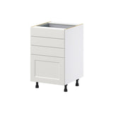 Hugo&Borg Belcourt 21-in W x 34.5-in H x 24-in D Gray Painted 4-Drawer Base Fully Assembled Cabinet (Recessed Panel Style)