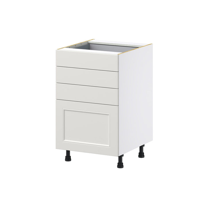 Hugo&Borg Belcourt 21-in W x 34.5-in H x 24-in D Gray Painted 4-Drawer Base Fully Assembled Cabinet (Recessed Panel Style)