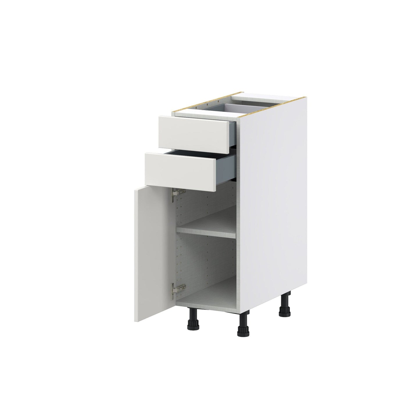 Hugo&Borg Belcourt 12-in W x 34.5-in H x 24-in D Gray Painted 2-Drawers Base Fully Assembled Cabinet (Recessed Panel Shaker Style)