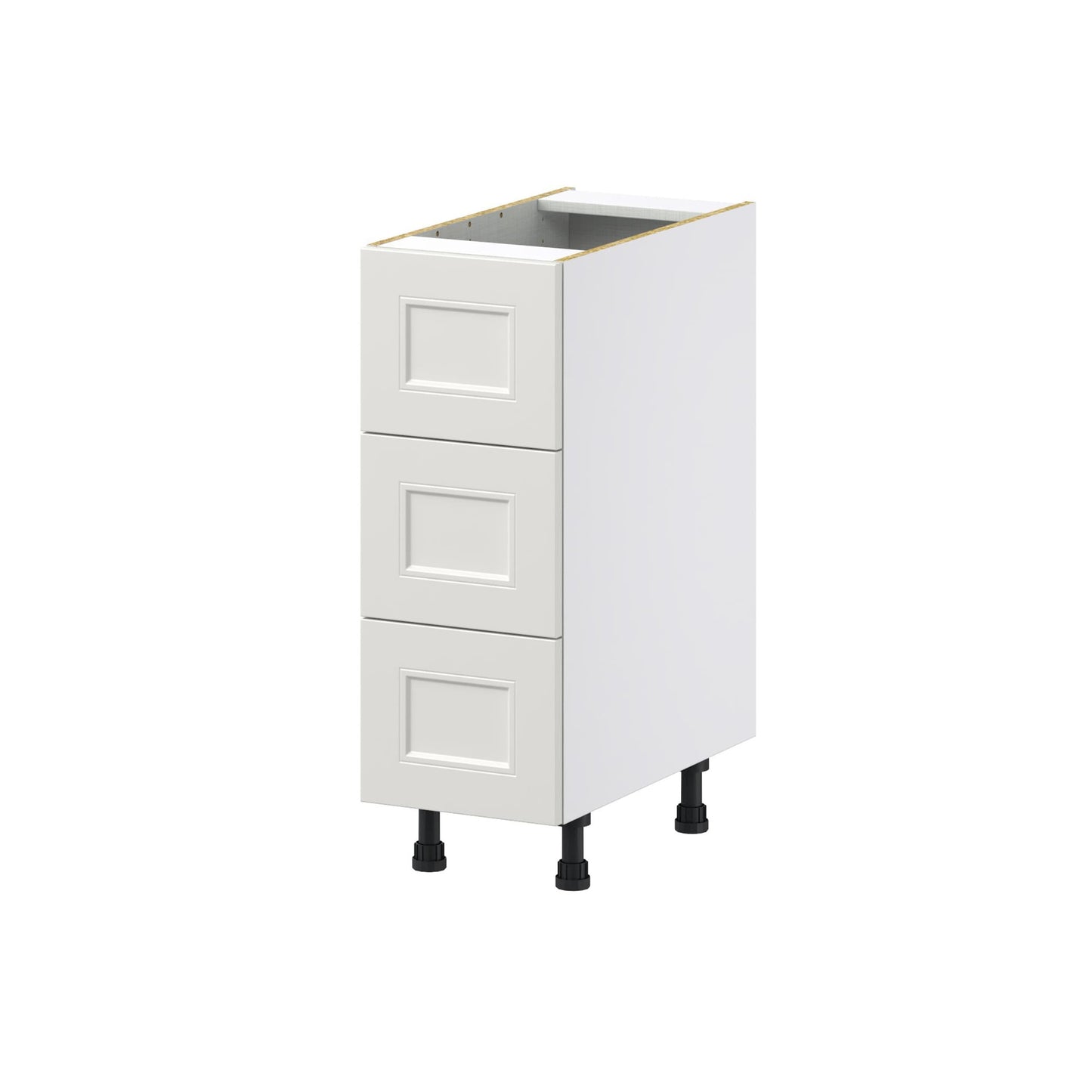 Hugo&Borg Belcourt 12-in W x 34.5-in H x 24-in D Gray Painted 3-Drawer Base Fully Assembled Cabinet (Recessed Panel Style)