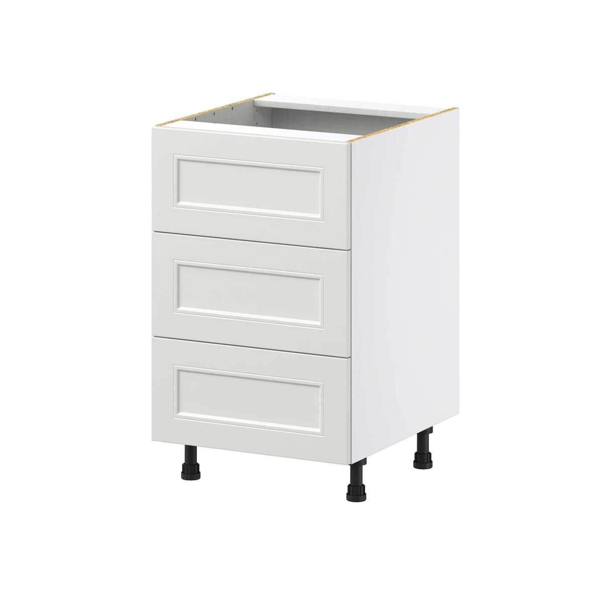 Hugo&Borg Belcourt 21-in W x 34.5-in H x 24-in D Gray Painted 3-Drawer Base Fully Assembled Cabinet (Recessed Panel Style)