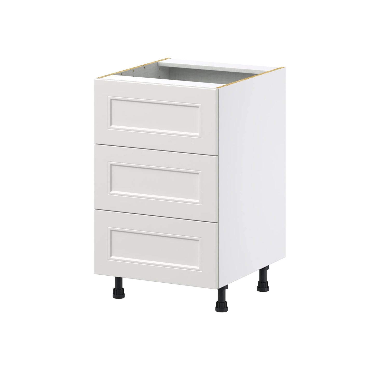 Hugo&Borg Belcourt 21-in W x 34.5-in H x 24-in D Gray Painted 3-Drawer Base Fully Assembled Cabinet (Recessed Panel Style)