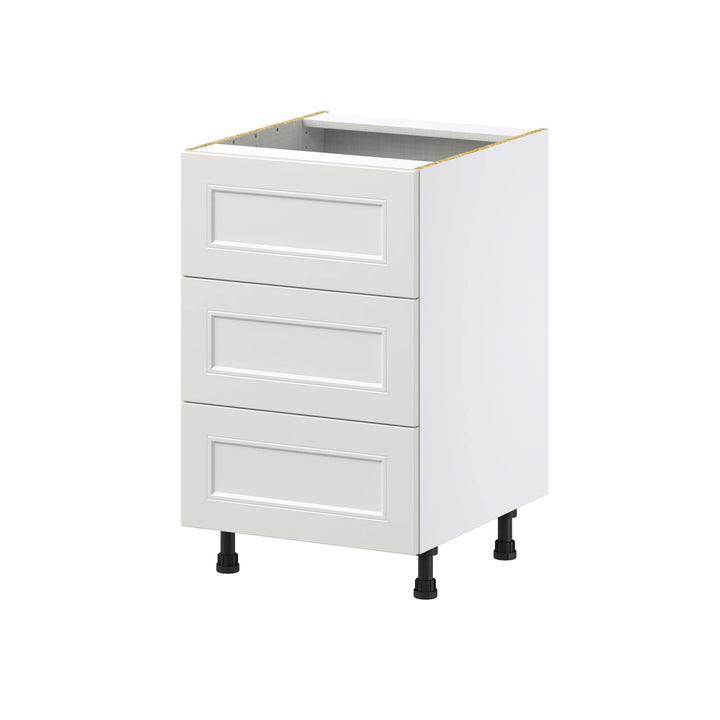Hugo&Borg Belcourt 21-in W x 34.5-in H x 24-in D Gray Painted 3-Drawer Base Fully Assembled Cabinet (Recessed Panel Style)