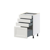Hugo&Borg Belcourt 21-in W x 34.5-in H x 24-in D Gray Painted 4-Drawer Base Fully Assembled Cabinet (Recessed Panel Style)