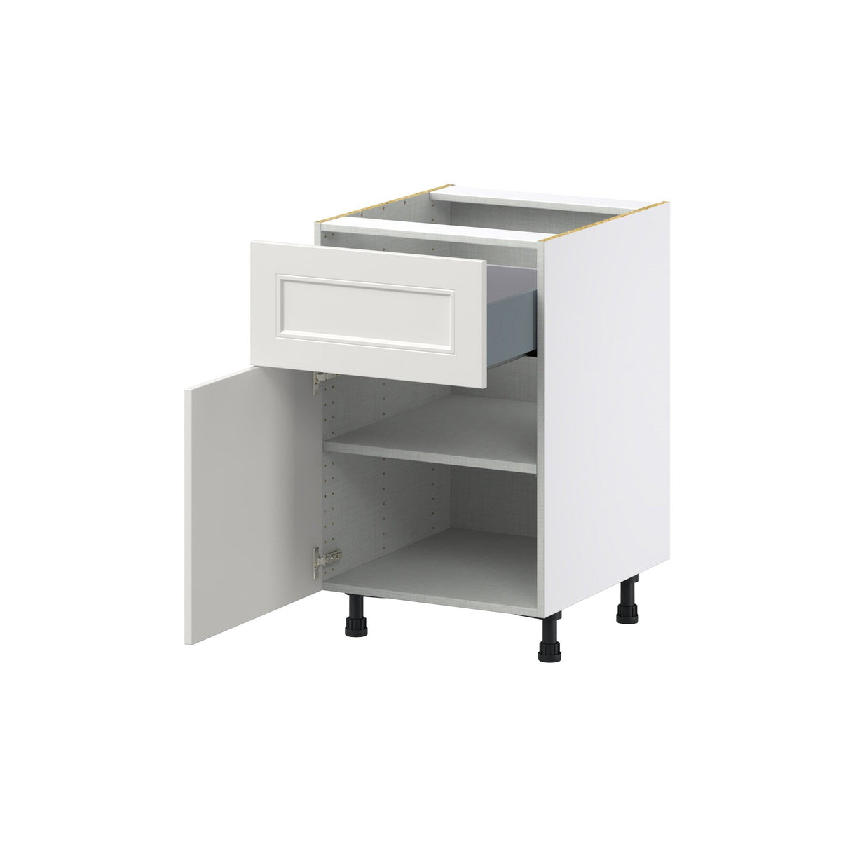 Hugo&Borg Belcourt 21-in W x 34.5-in H x 25-in D Gray Painted 1-Drawer Base Fully Assembled Cabinet (Recessed Panel Shaker Style)