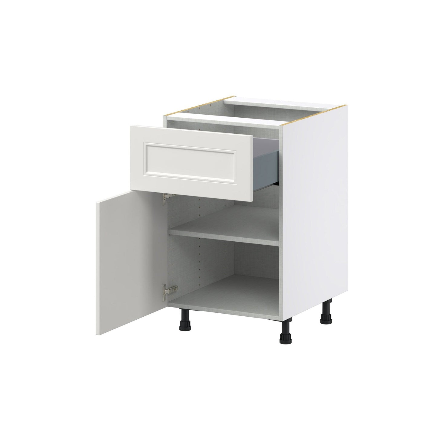 Hugo&Borg Belcourt 21-in W x 34.5-in H x 25-in D Gray Painted 1-Drawer Base Fully Assembled Cabinet (Recessed Panel Shaker Style)
