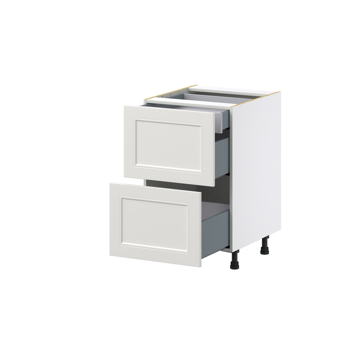 Hugo&Borg Belcourt 21-in W x 34.5-in H x 24-in D Gray Painted 3-Drawer Base Fully Assembled Cabinet (Recessed Panel Style)