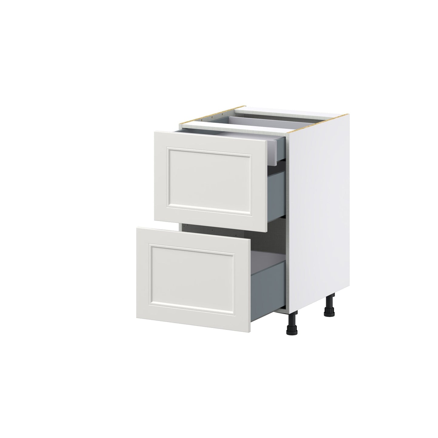 Hugo&Borg Belcourt 21-in W x 34.5-in H x 24-in D Gray Painted 3-Drawer Base Fully Assembled Cabinet (Recessed Panel Style)