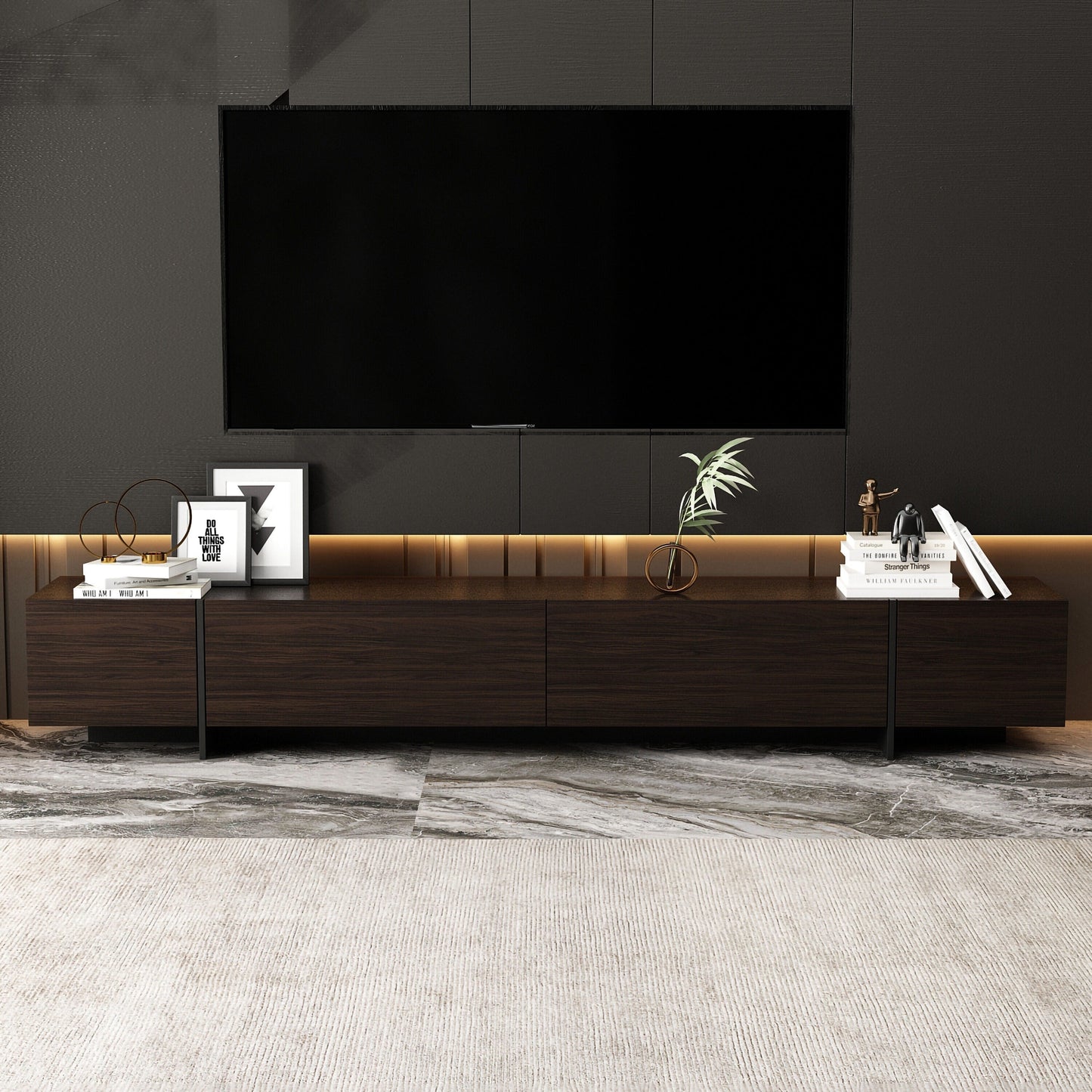 FUFU&GAGA Modern/Contemporary Brown Tv Cabinet (Accommodates TVs more than 70-in)