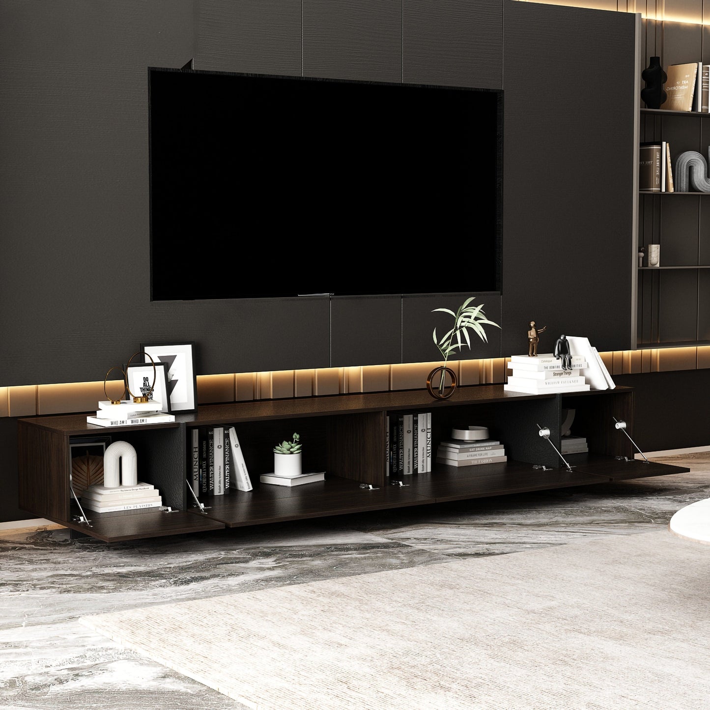 FUFU&GAGA Modern/Contemporary Brown Tv Cabinet (Accommodates TVs more than 70-in)