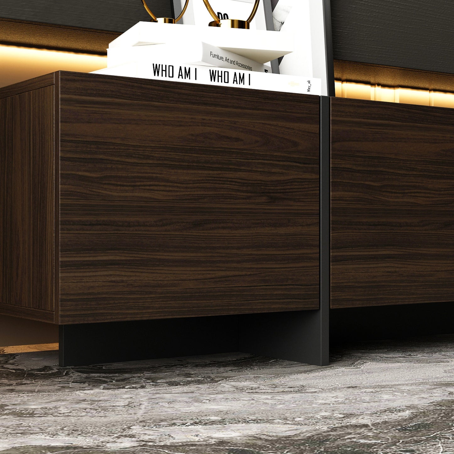 FUFU&GAGA Modern/Contemporary Brown Tv Cabinet (Accommodates TVs more than 70-in)