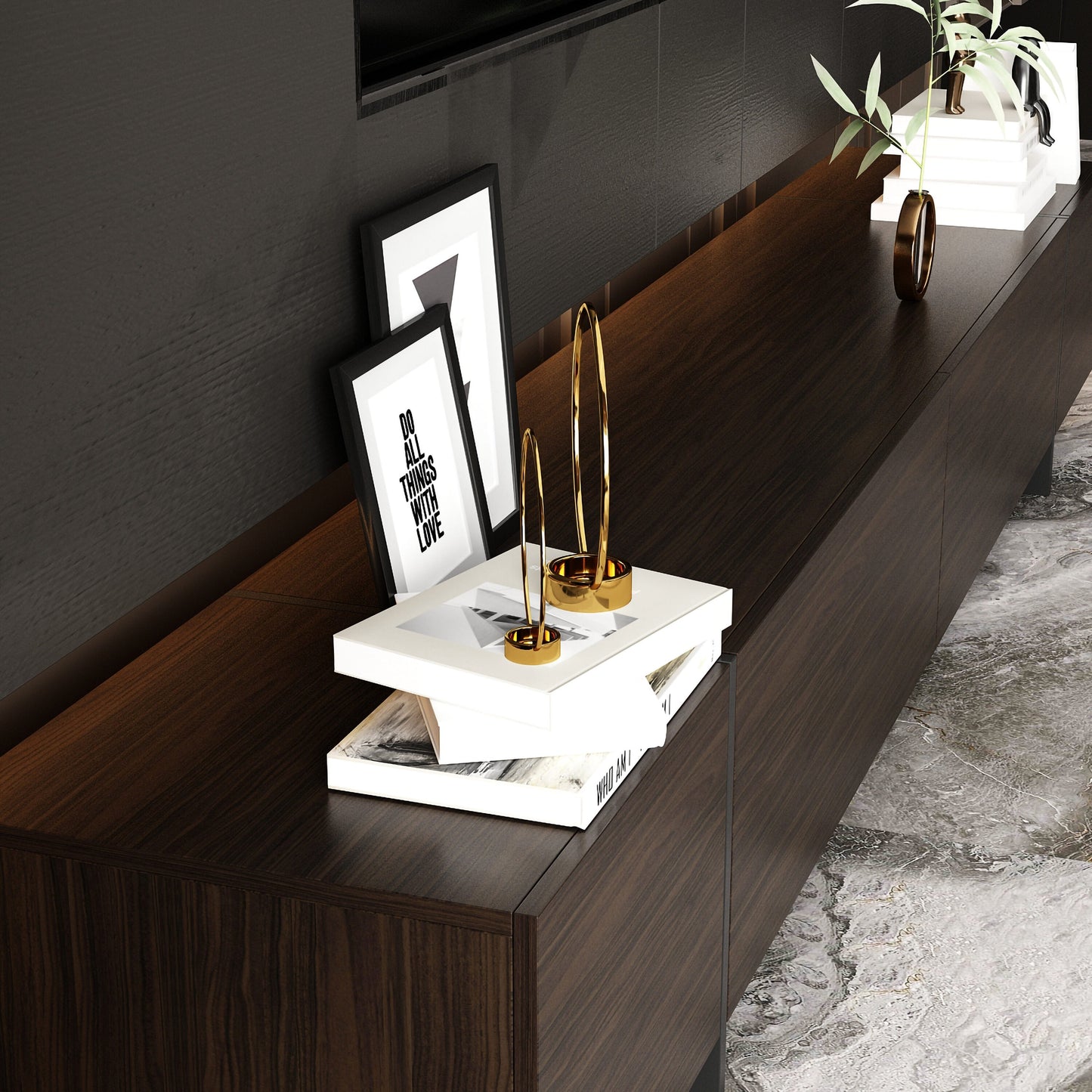 FUFU&GAGA Modern/Contemporary Brown Tv Cabinet (Accommodates TVs more than 70-in)