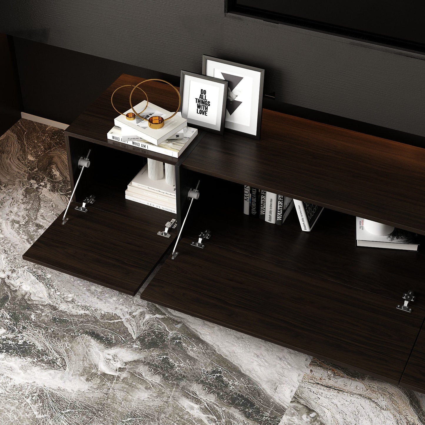 FUFU&GAGA Modern/Contemporary Brown Tv Cabinet (Accommodates TVs more than 70-in)