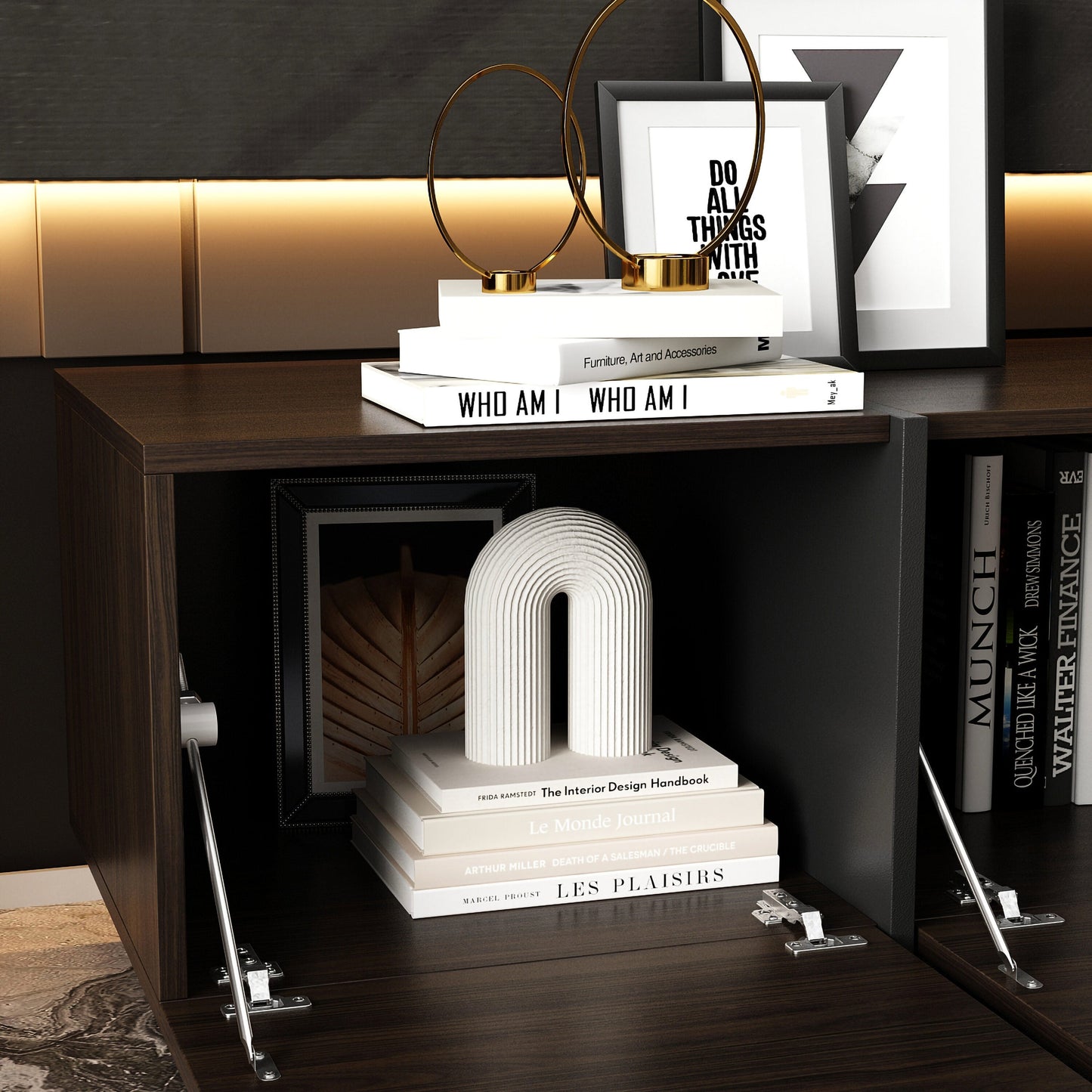 FUFU&GAGA Modern/Contemporary Brown Tv Cabinet (Accommodates TVs more than 70-in)