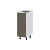 Hugo&Borg Savane 12-in W x 34.5-in H x 21-in D Textmel 3-Drawer Base Fully Assembled Cabinet (Flat Panel Style)