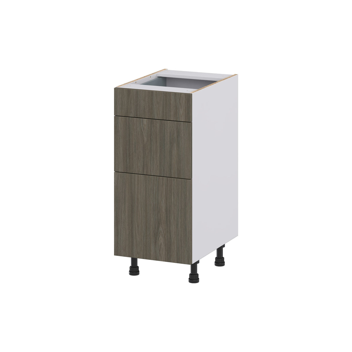 Hugo&Borg Savane 15-in W x 34.5-in H x 21-in D Textmel 3-Drawer Base Fully Assembled Cabinet (Flat Panel Style)