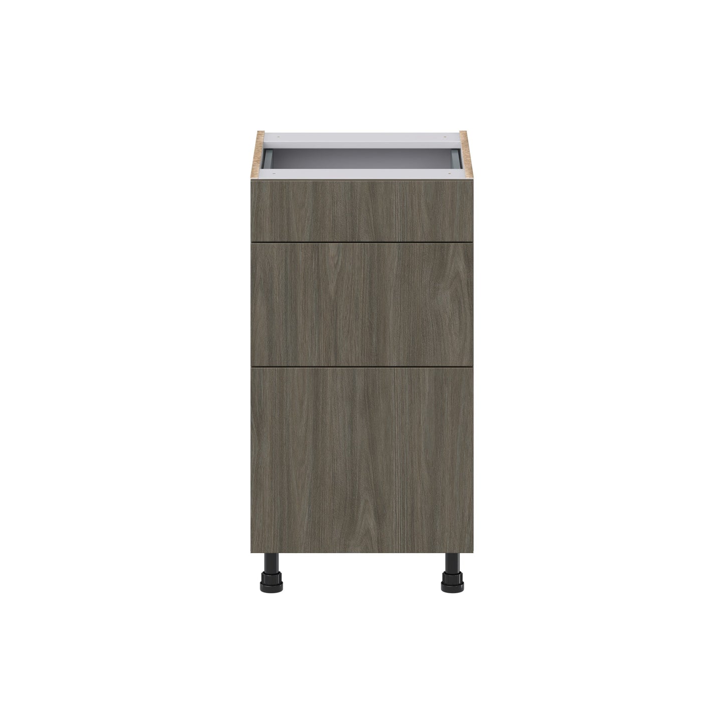 Hugo&Borg Savane 18-in W x 34.5-in H x 21-in D Textmel 3-Drawer Base Fully Assembled Cabinet (Flat Panel Style)
