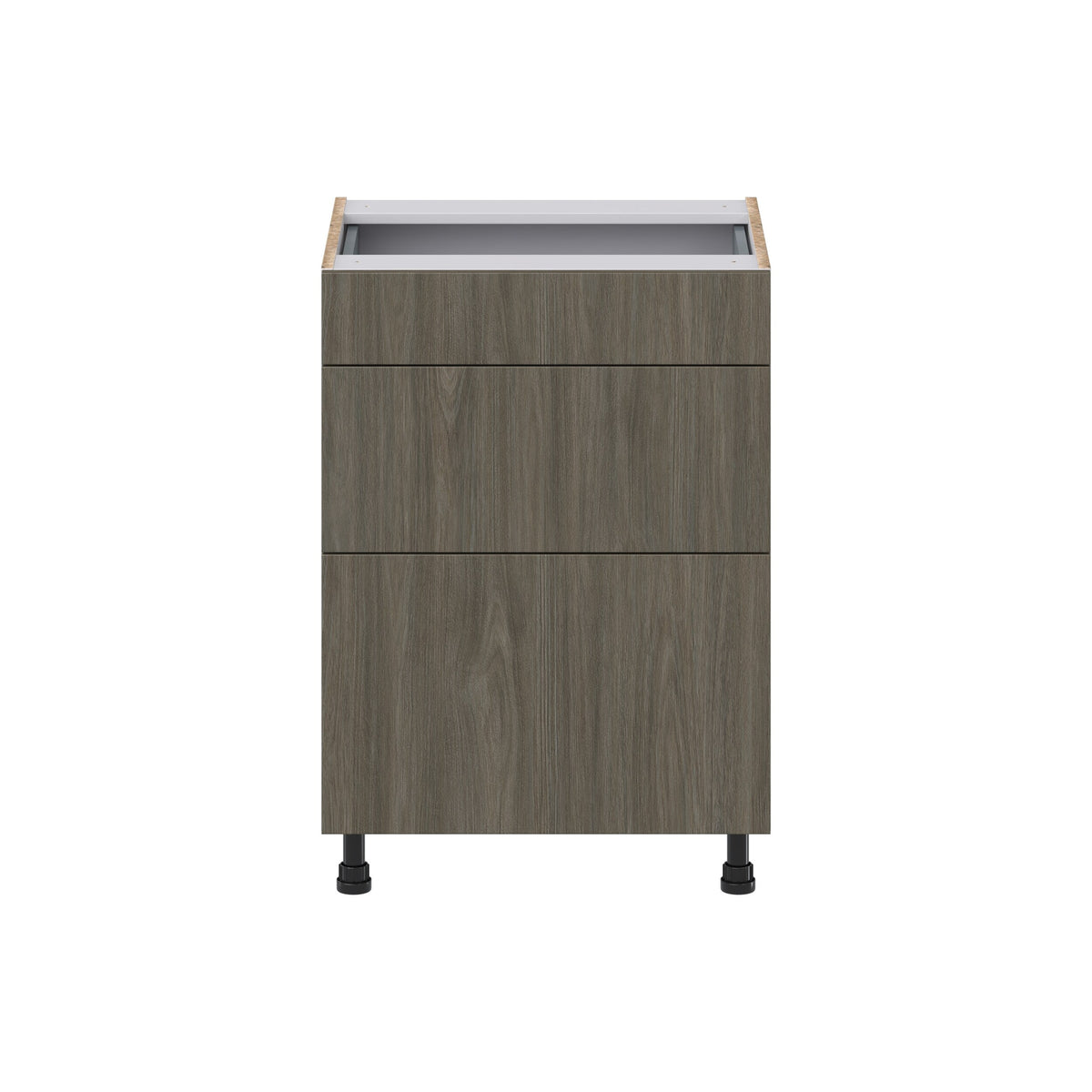Hugo&Borg Savane 24-in W x 34.5-in H x 21-in D Textmel 3-Drawer Base Fully Assembled Cabinet (Flat Panel Style)