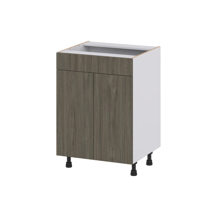 Hugo&Borg Savane 24-in W x 34.5-in H x 21-in D Textmel Sink Base Fully Assembled Cabinet (Flat Panel Slab Style)