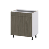 Hugo&Borg Savane 30-in W x 34.5-in H x 21-in D Textmel Sink Base Fully Assembled Cabinet (Flat Panel Slab Style)