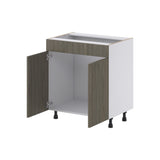 Hugo&Borg Savane 30-in W x 34.5-in H x 21-in D Textmel Sink Base Fully Assembled Cabinet (Flat Panel Slab Style)
