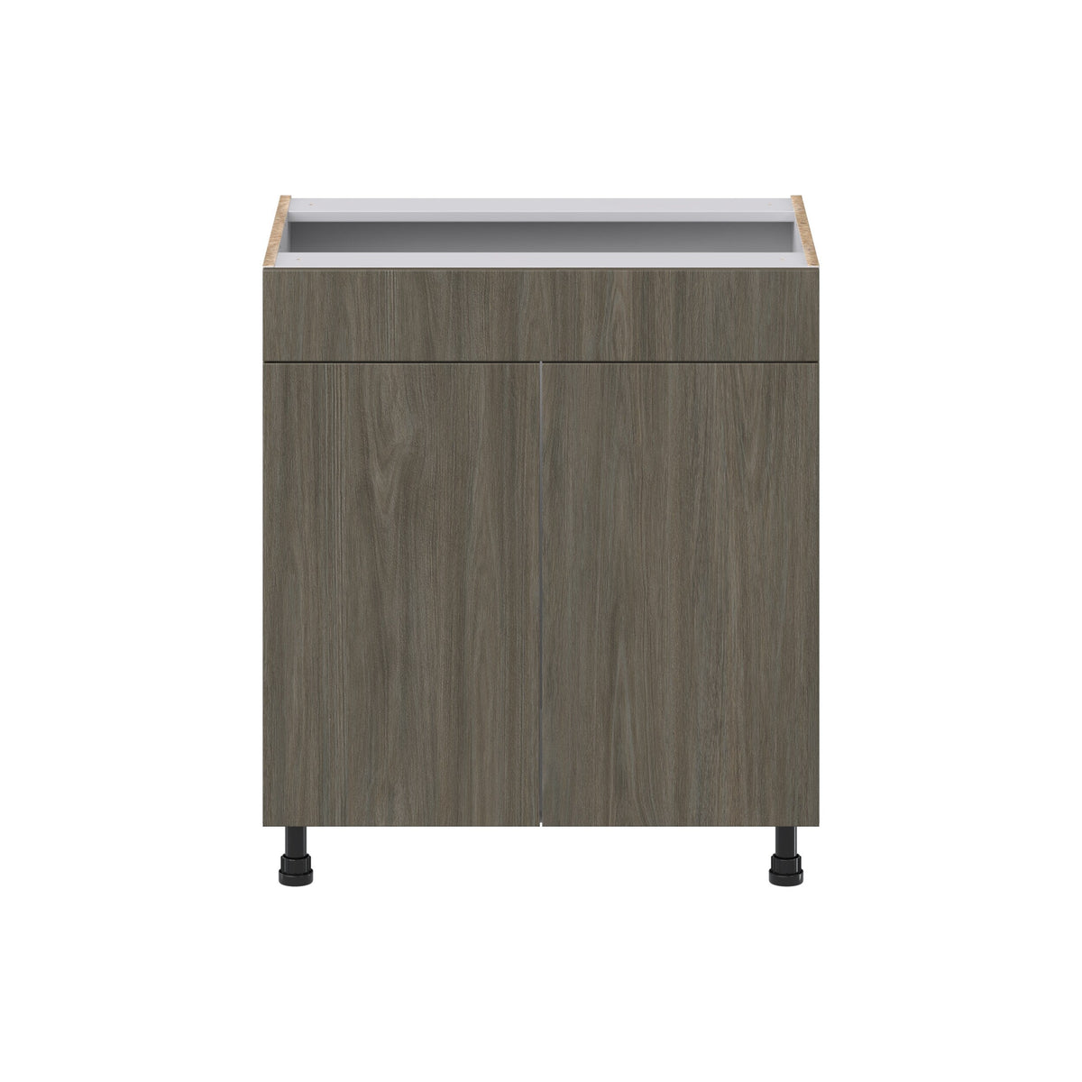 Hugo&Borg Savane 30-in W x 34.5-in H x 21-in D Textmel Sink Base Fully Assembled Cabinet (Flat Panel Slab Style)